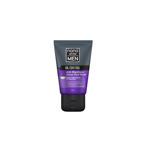 Nano White Men Oil Control Anti Blackhead Detox Mud Wash 100ml 100ml