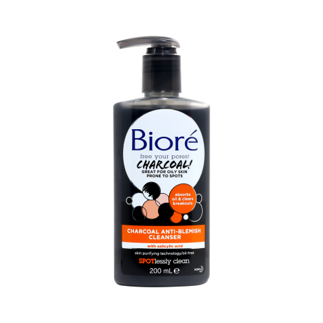 Biore Charcoal Anti-Blemish Cleanser 200ml 200ml