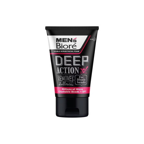 Biore Men's  Deep Action Double Scrub Facial Foam 100g 100g