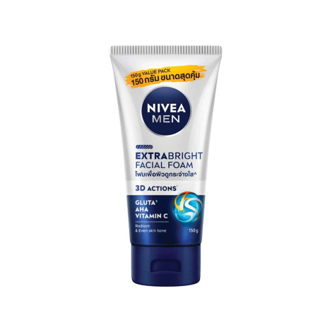 NIVEA Men Extra Bright Gulta AHA Vitamin C Facial Foam 150g 150g