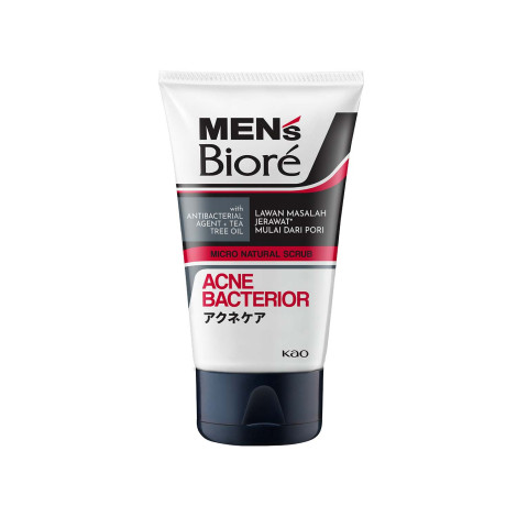 Biore Men's Acne Bacterior Scrub Facial Wash 100g 100g