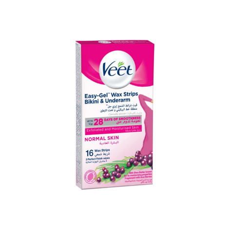 Veet Easy Gel Wax Strips for Normal Skin 16strips 16strips
