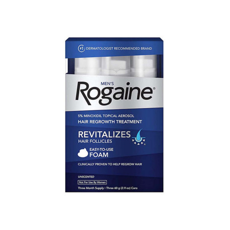 Men’s Rogaine 5% Minoxidil Foam for Hair Regrowth (3-month Supply) 60ml 60ml