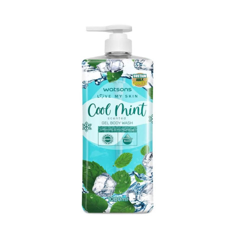 Watsons Cool Mint Softening & Moisturising Gel Body Wash 1000ml 1000ml