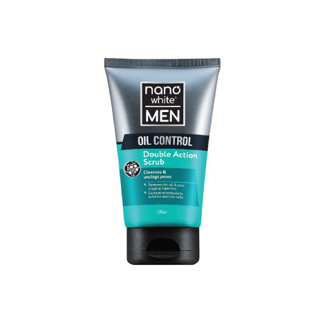 Nano White Men Oil Control Double Action Scrub 100ml 100ml