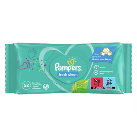Pampers Fresh Clean Baby Wipes 52Pcs 52pcs