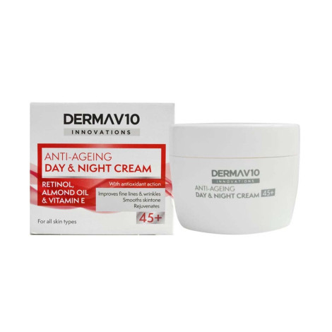 Derma V10 Retinol Almond Oil & Vitamin E Anti-Ageing Day & Night Cream 50ml 50ml