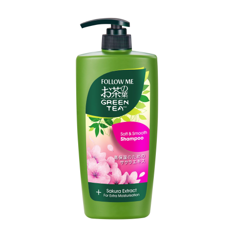 Follow Me Green Tea Soft & Smooth With Sakura Extract  Shampoo 650ml 