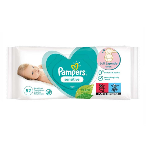 Pampers Sensitive Baby Wipes 52Pcs 52pcs