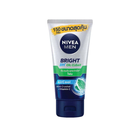 NIVEA Men Bright Oil Clear AirCool Mint Crystal Vitamin C Facial Foam 150g 150g