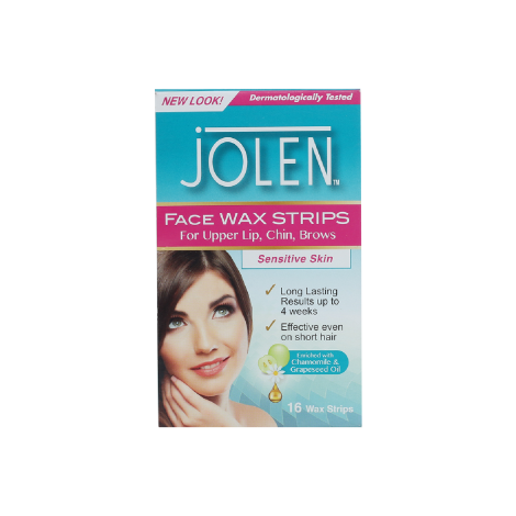 Jolen Face Wax Strips Sensitive Skin 16 Wax Strips 1pc