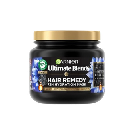 Garnier Ultimate Blends Charcoal & Black Seed Oil Hair Remedy Smoothing Mask 340ml 340ml