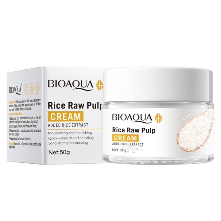 Bioaqua Rice Raw Pulp Face Cream for Long-lasting Moisturizing Skin 50g 50g