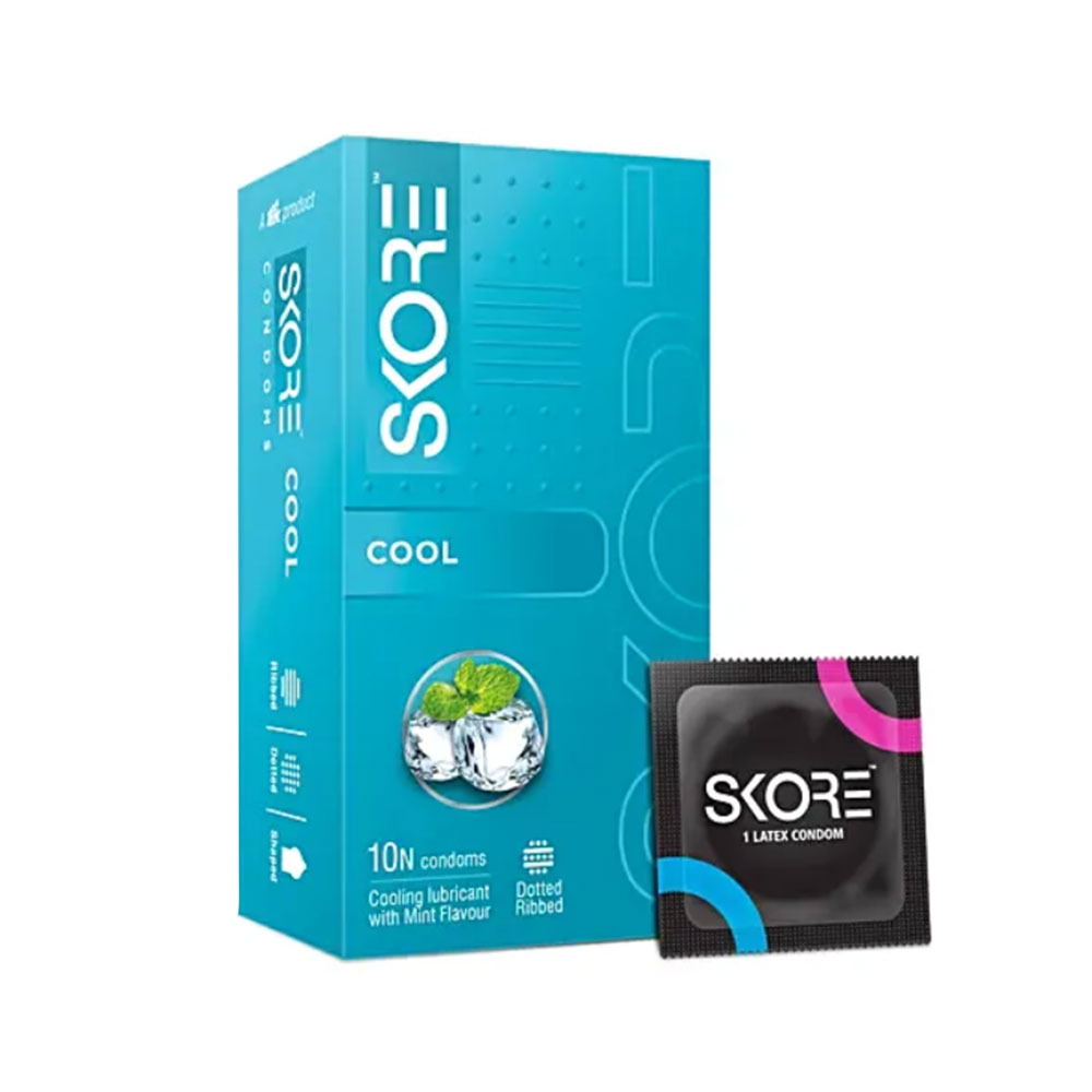 Skore Cool with Cooling Lubricant & Mint Flavoured Condom 10pc 10pc