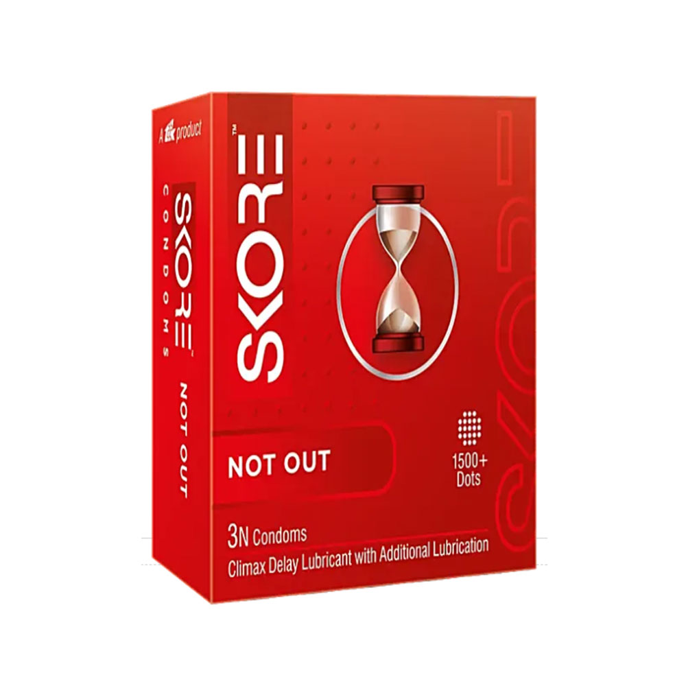 Skore Notout Climax Delay & 1500+ Dotted Condom 3pc 3pc