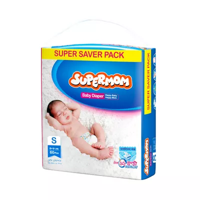SuperMom Baby Diaper S (3-8 KG) 60 PCS