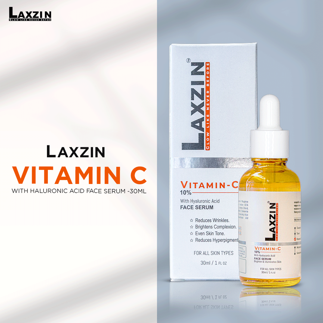Laxzin Vitamin C 10% With Hyaluronic Acid Face Serum 30ml 30ml