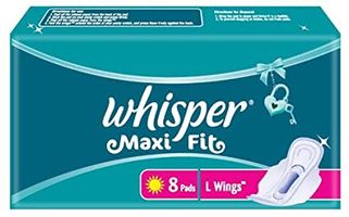 WHISPER MAXI FIT SANITARY NAPKIN .